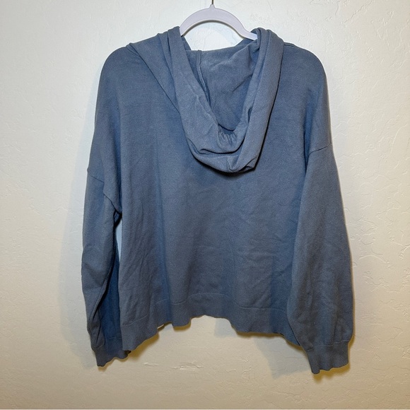 Zara Women's Boyfriend Hoodie Knit Soft Washed Blue Size Medium - Picture 2 of 4